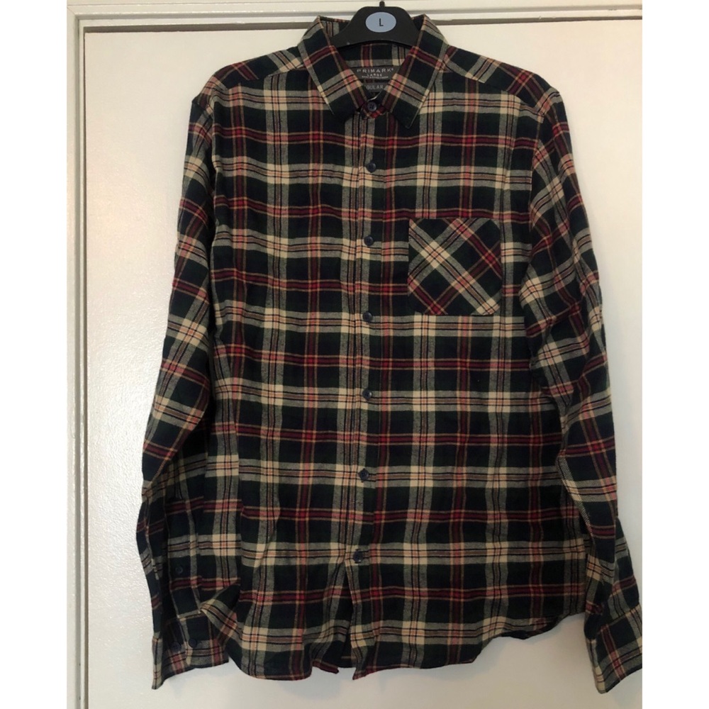 Primark Men’s Button Down Plaid Shirt